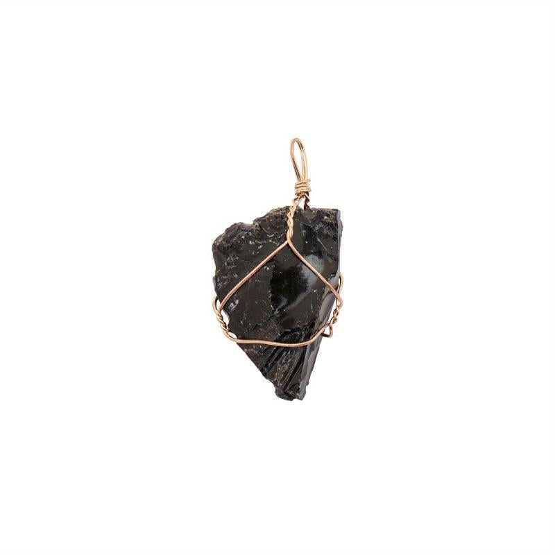 Natural Crystal Stone Pendant Hand Wound Wire Necklace Pendant