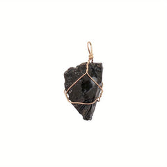 Natural Crystal Stone Pendant Hand Wound Wire Necklace Pendant
