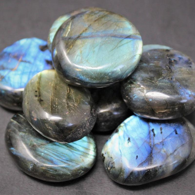 Flashy Labradorite Palm Stone 40-50g Crystals Energy for Jewelry Making