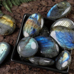 Flashy Labradorite Palm Stone 40-50g Crystals Energy for Jewelry Making