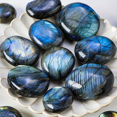 Flashy Labradorite Palm Stone 40-50g Crystals Energy for Jewelry Making