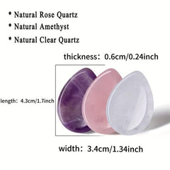3pc Worry Stone Set Amethyst Rose Quartz Clear Quartz Healing Crystal