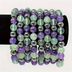 Emotional Balancing Crystal Bracelet with Amethyst and Rhodochrosite