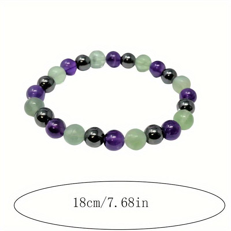 Emotional Balancing Crystal Bracelet with Amethyst and Rhodochrosite