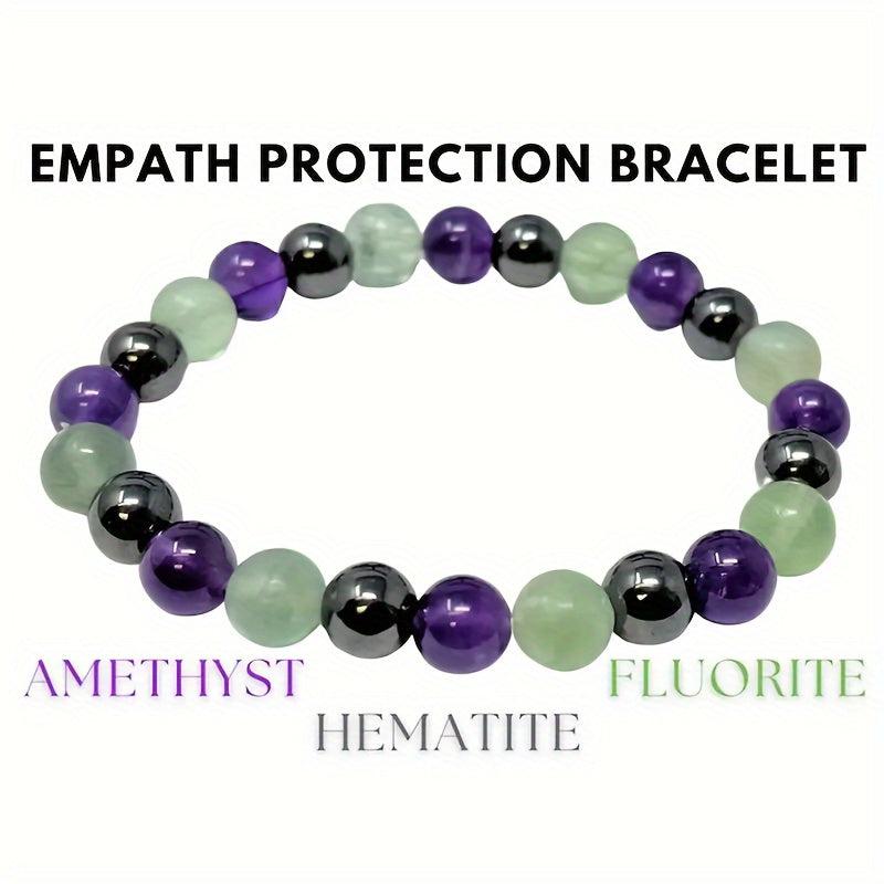 Emotional Balancing Crystal Bracelet with Amethyst and Rhodochrosite