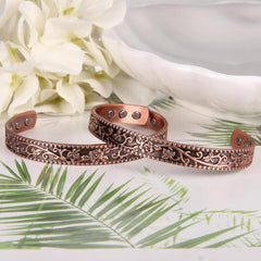 Copper Magnetic Bracelet Cuffs with 3500 Gauss Magnets