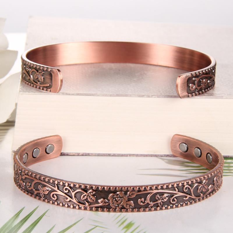Copper Magnetic Bracelet Cuffs with 3500 Gauss Magnets
