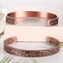 Copper Magnetic Bracelet Cuffs with 3500 Gauss Magnets