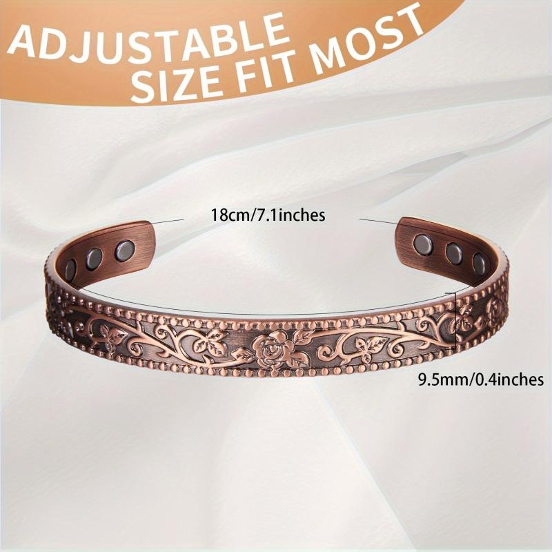 Copper Magnetic Bracelet Cuffs with 3500 Gauss Magnets