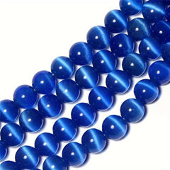 100pcs 8mm Dark Cat Eye Beads Round Nude Gemstone Beads for Jewelry Making