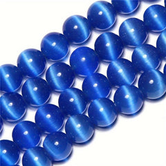 100pcs 8mm Dark Cat Eye Beads Round Nude Gemstone Beads for Jewelry Making