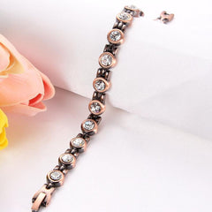 Copper Magnetic Bracelet With Crystals for Women