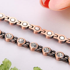 Copper Magnetic Bracelet With Crystals for Women