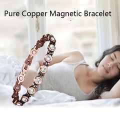 Copper Magnetic Bracelet With Crystals for Women