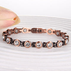 Copper Magnetic Bracelet With Crystals for Women
