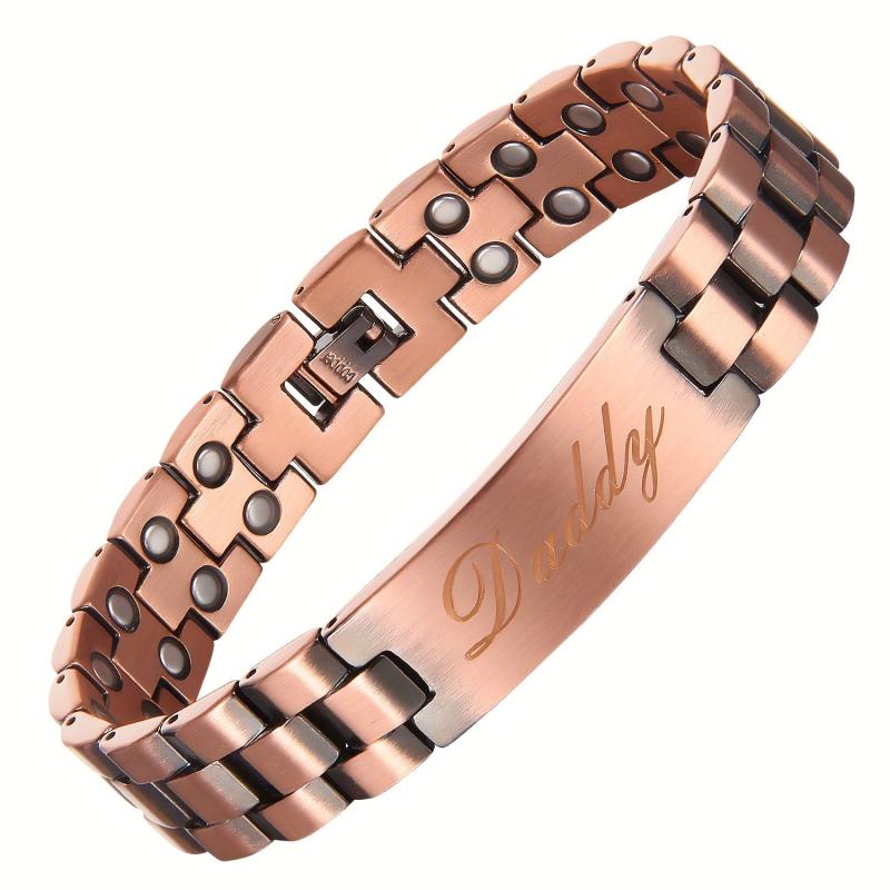 Men's Copper Magnetic Bracelet Double Row Magnets