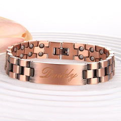 Men's Copper Magnetic Bracelet Double Row Magnets