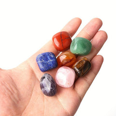 7pc Chakra Healing Crystals Tumbled Stones Polished Crystal with Velvet Bag