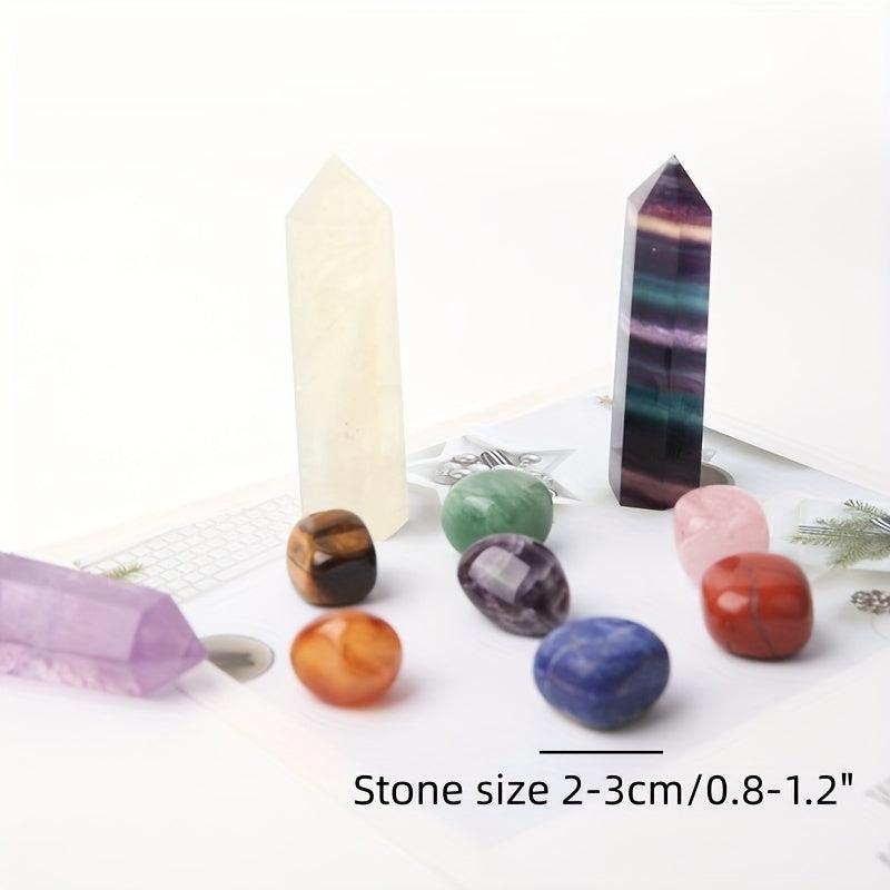 7pc Chakra Healing Crystals Tumbled Stones Polished Crystal with Velvet Bag