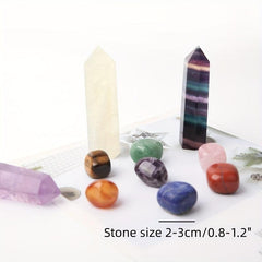 7pc Chakra Healing Crystals Tumbled Stones Polished Crystal with Velvet Bag