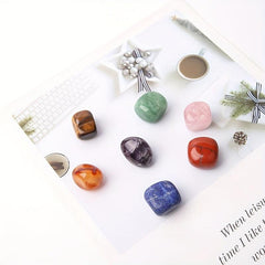 7pc Chakra Healing Crystals Tumbled Stones Polished Crystal with Velvet Bag