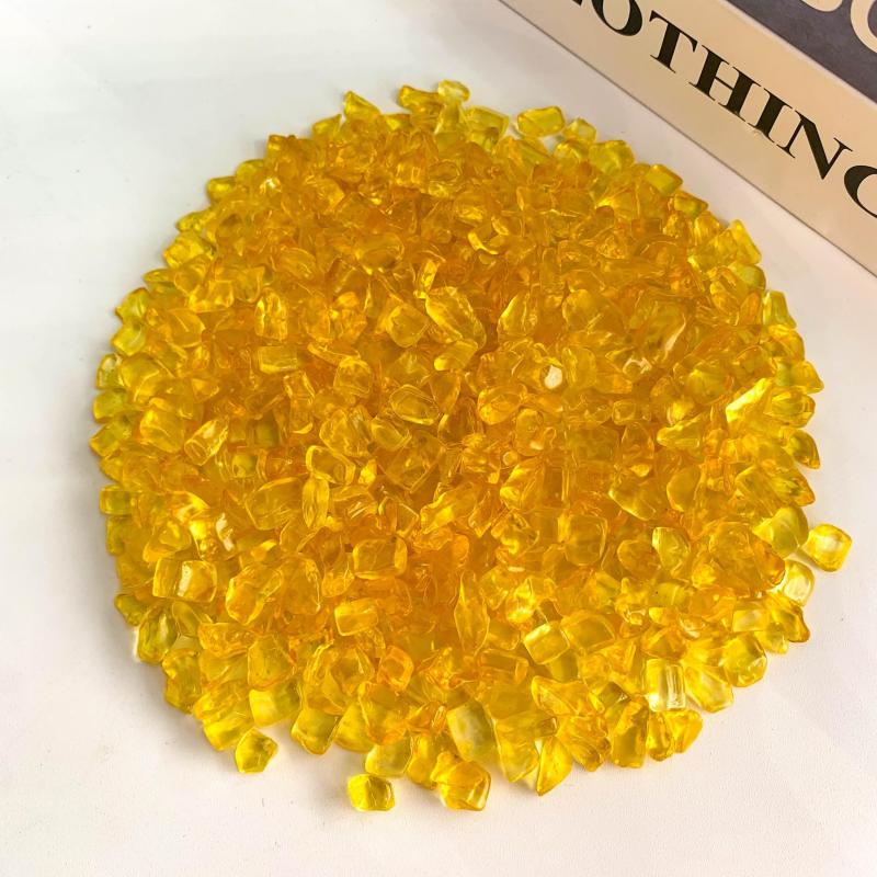 Yellow Glass Crystal Chips Polished Stones Healing Crystals Houseplants Garden