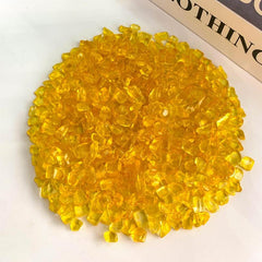 Yellow Glass Crystal Chips Polished Stones Healing Crystals Houseplants Garden