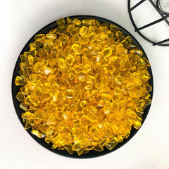 Yellow Glass Crystal Chips Polished Stones Healing Crystals Houseplants Garden