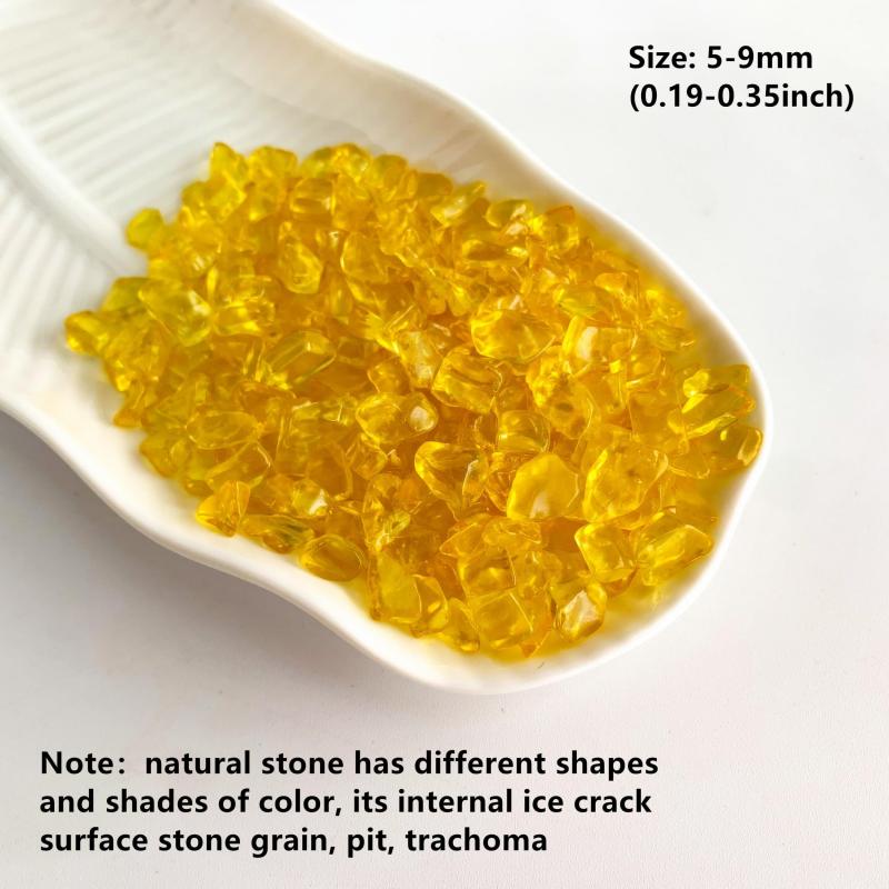 Yellow Glass Crystal Chips Polished Stones Healing Crystals Houseplants Garden