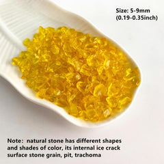 Yellow Glass Crystal Chips Polished Stones Healing Crystals Houseplants Garden