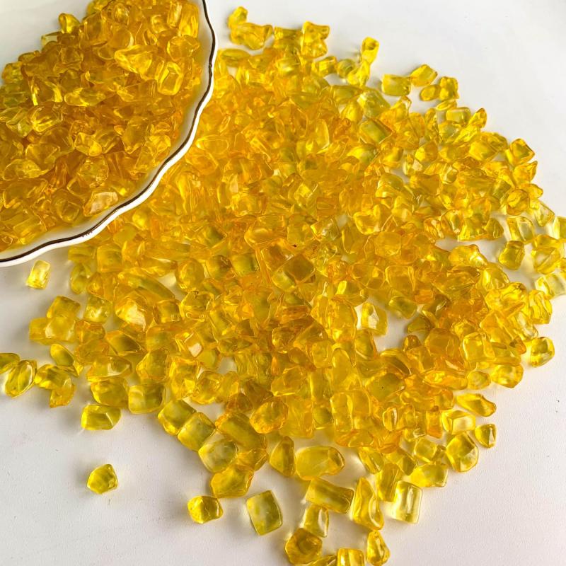 Yellow Glass Crystal Chips Polished Stones Healing Crystals Houseplants Garden