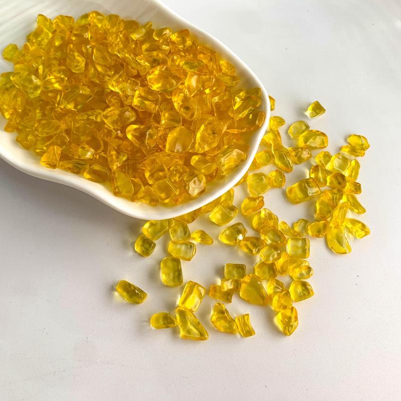 Yellow Glass Crystal Chips Polished Stones Healing Crystals Houseplants Garden