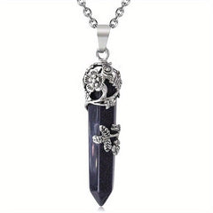 Crystal Flower Pendant Necklace Healing Stone Spiritual