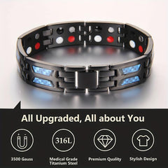 Fiber Patch Titanium Steel Bracelet Daily Birthday Gift for Men