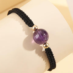 Natural Amethyst Woven Bracelet - Energy Stone Women's Bracelet