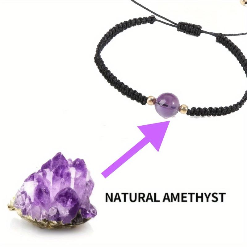 Natural Amethyst Woven Bracelet - Energy Stone Women's Bracelet
