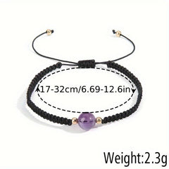 Natural Amethyst Woven Bracelet - Energy Stone Women's Bracelet