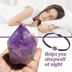 Natural Amethyst Woven Bracelet - Energy Stone Women's Bracelet