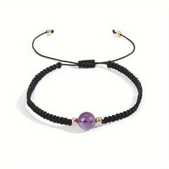 Natural Amethyst Woven Bracelet - Energy Stone Women's Bracelet