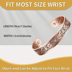 Copper Magnetic Bracelets with Flower Links and Magnets