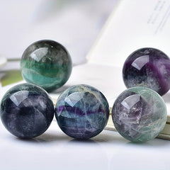 Natural Fluorite Sphere Crystal Raw Healing Stone