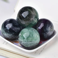 Natural Fluorite Sphere Crystal Raw Healing Stone