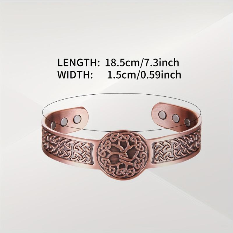 Copper Magnetic Bracelet for Men with 3500 Gauss Magnets