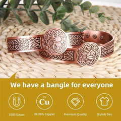 Copper Magnetic Bracelet for Men with 3500 Gauss Magnets