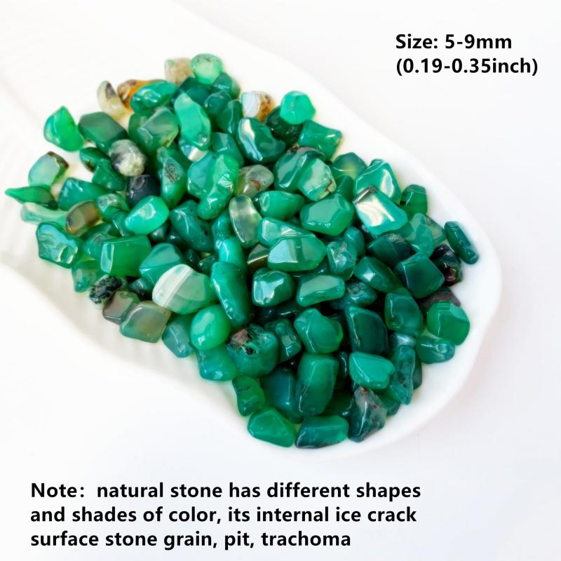 Green Agate Crystal Chips Polished Stones for Jewelry Making