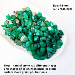 Green Agate Crystal Chips Polished Stones for Jewelry Making