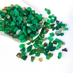 Green Agate Crystal Chips Polished Stones for Jewelry Making