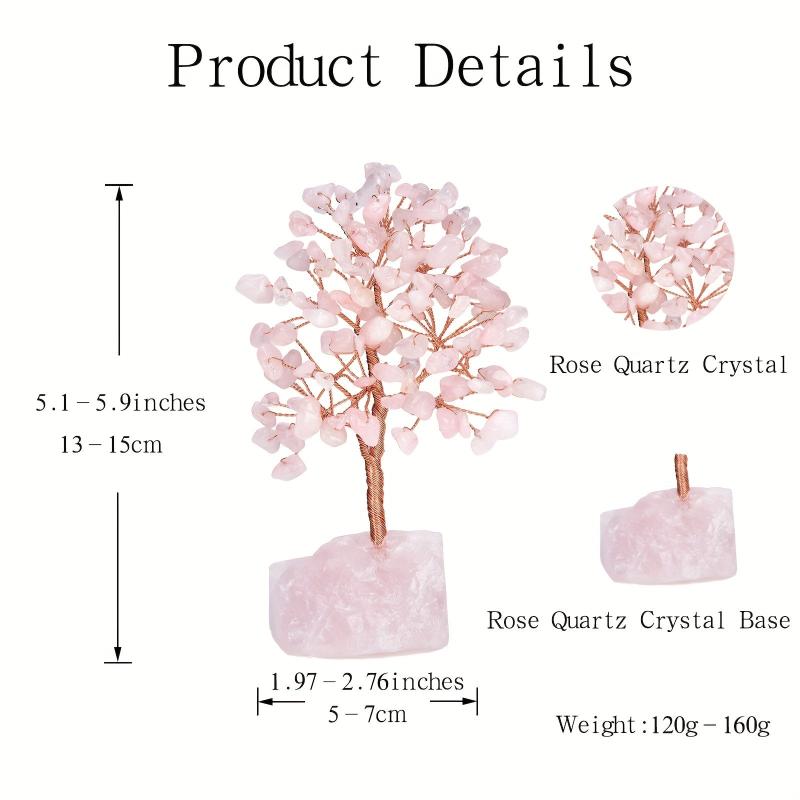 Pink Rose Quartz Crystal Tree Copper Wire Chakra Tree