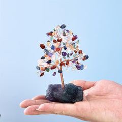 Pink Rose Quartz Crystal Tree Copper Wire Chakra Tree