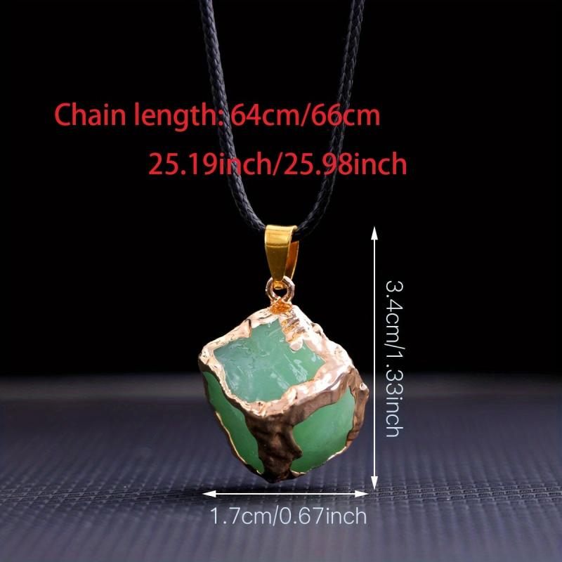 Stained Glass Square Necklace Crystals Meditation Reiki Energy Pendant